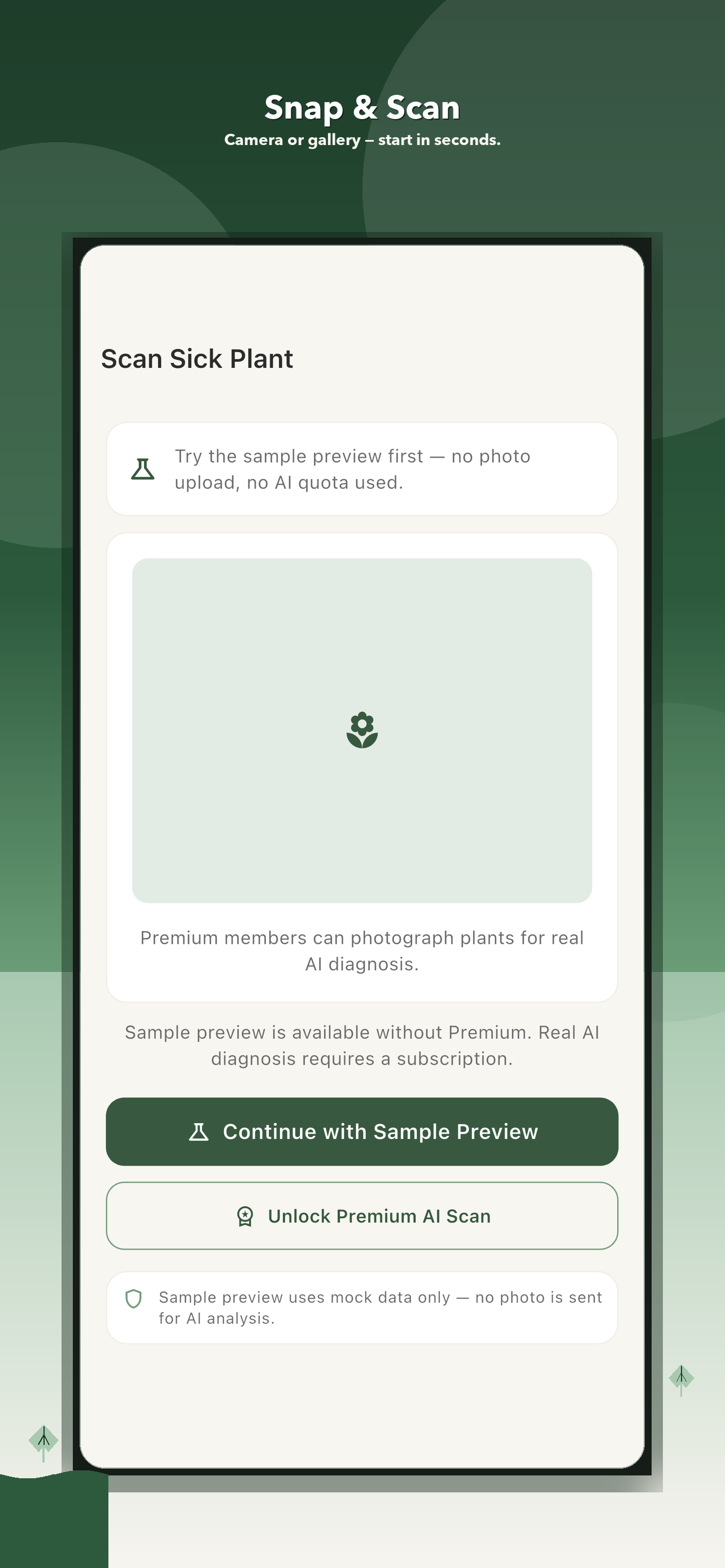 PlantGuard AI scan screen